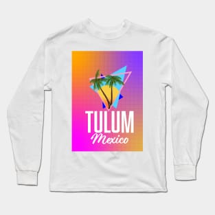 Tulum Mexico travel poster Long Sleeve T-Shirt